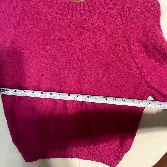 Show Me Your Mumu Hot Pink Fuzzy Sweater V-Neck Pullover - Size XS - Picture 6 of 7